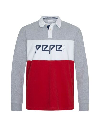 Polo Archive gris/rouge